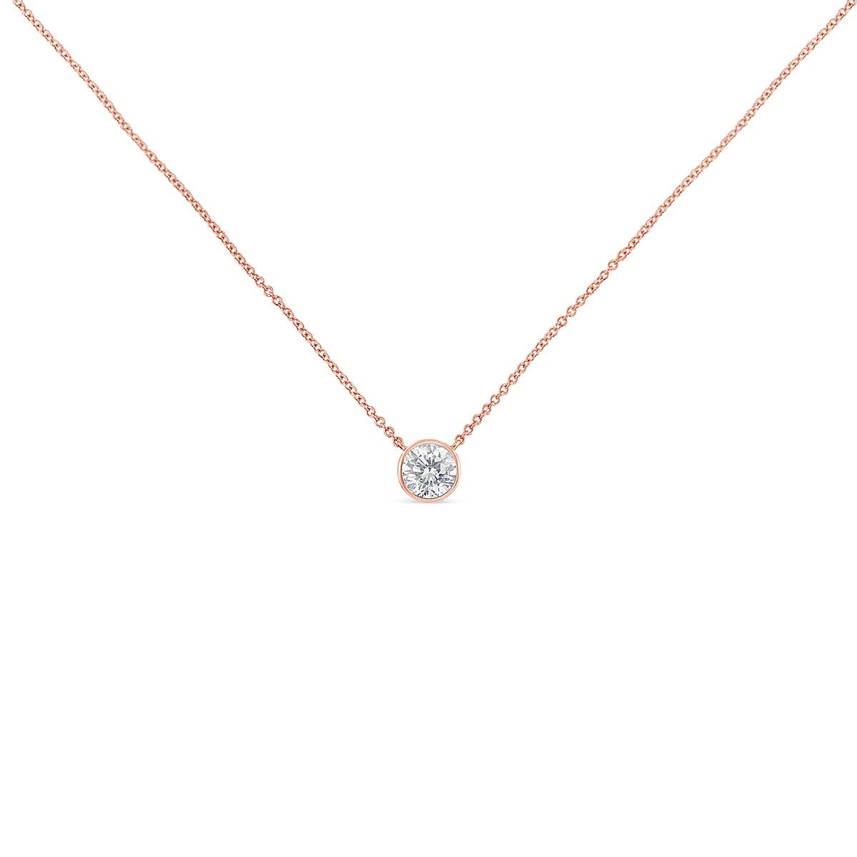 Diamond Classics™ Rose Gold 1/3ctw. Diamond Bezel Pendant