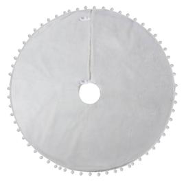 Northlight 36in. White Christmas Tree Skirt With a Pom Pom Border