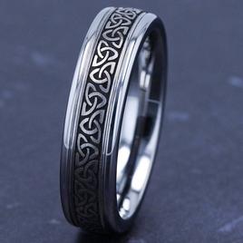 Mens Endless Affection™ 6mm Tungsten Celtic Knot Band Ring