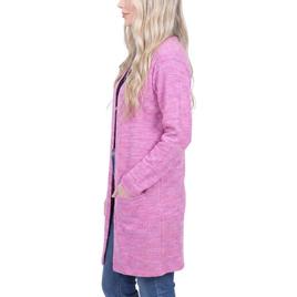 Womens NY Collection Long Sleeve Marled Rib Knit Open Cardigan