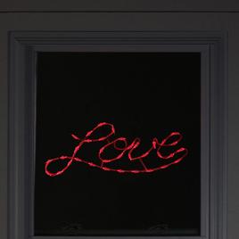 Northlight Seasonal Lighted Red Love Script Window Silhouette