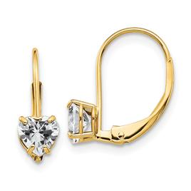 Gemstone Classics™ 14kt. Gold Heart Leverback Earrings