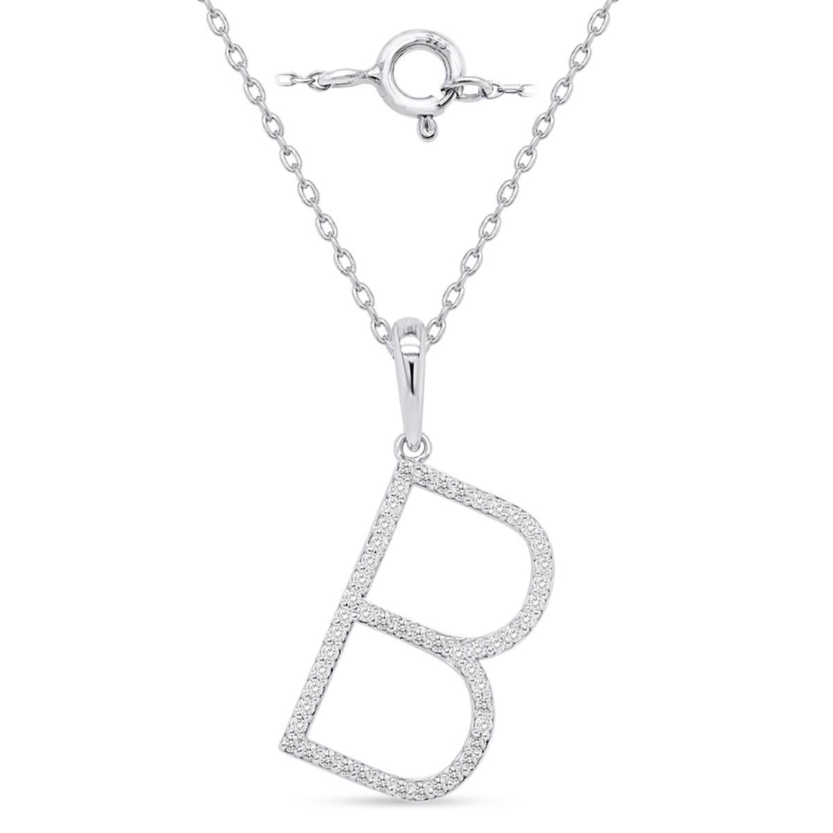 Nova Star(R) Sterling Silver Lab Grown Diamond Initial B Pendant