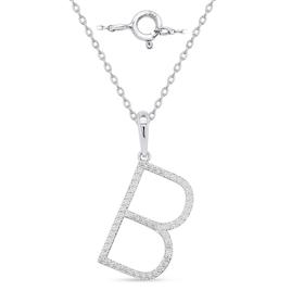Nova Star(R) Sterling Silver Lab Grown Diamond Initial B Pendant