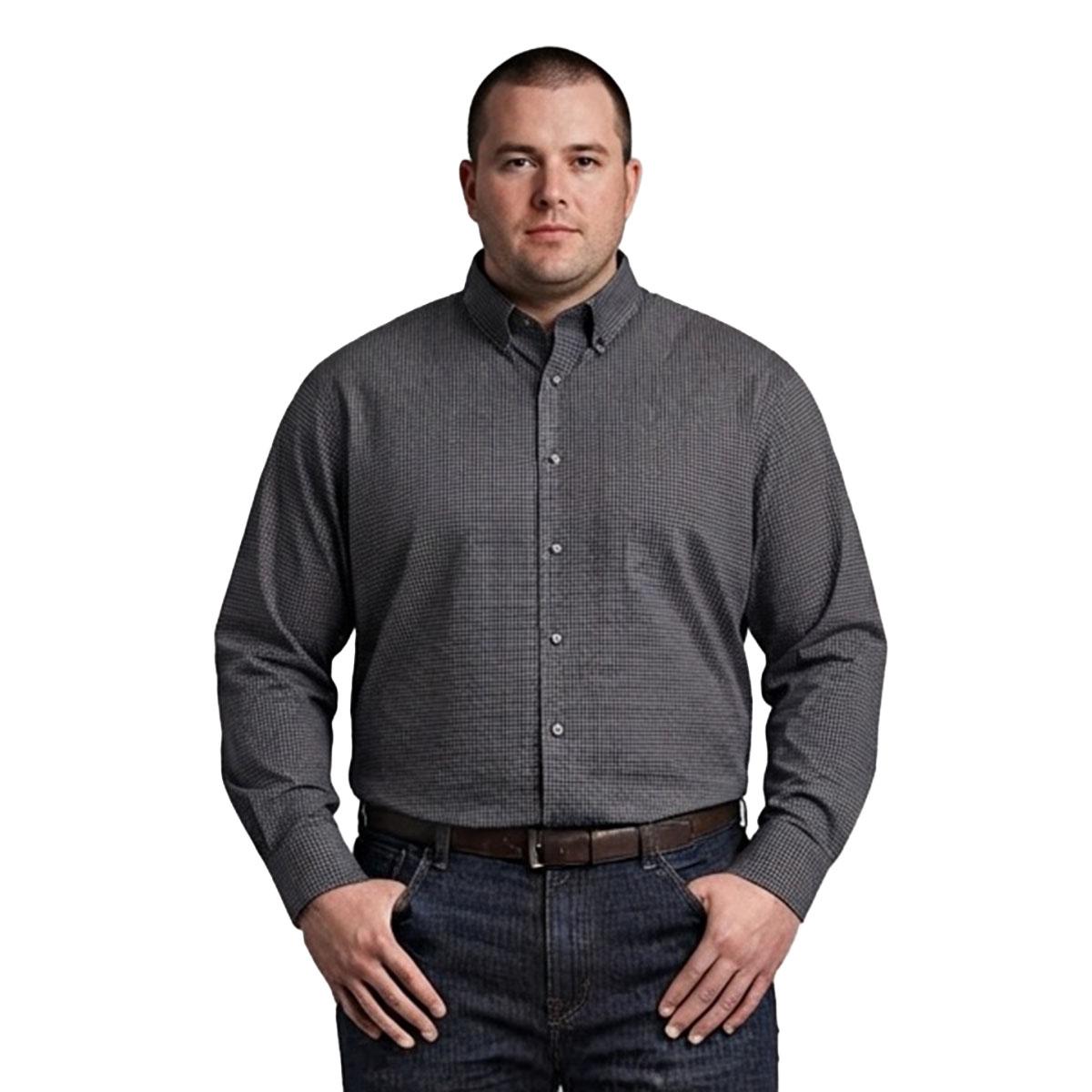 Mens Big & Tall Christian Aujard Dress Shirt - Black Check