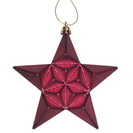 DAK 12ct. Burgundy Glittered Star Shatterproof Christmas Ornament