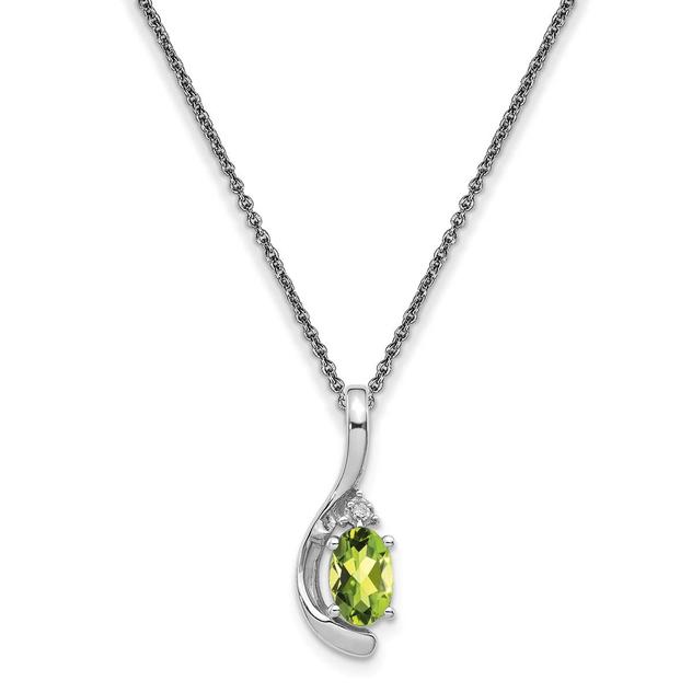 14kt. White Gold Green Peridot Pendant Necklace