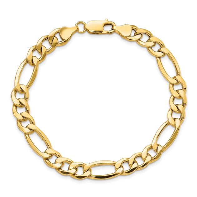 Mens Gold Classics™ 8.5mm. 14kt. Semi Solid Figaro Chain Bracelet