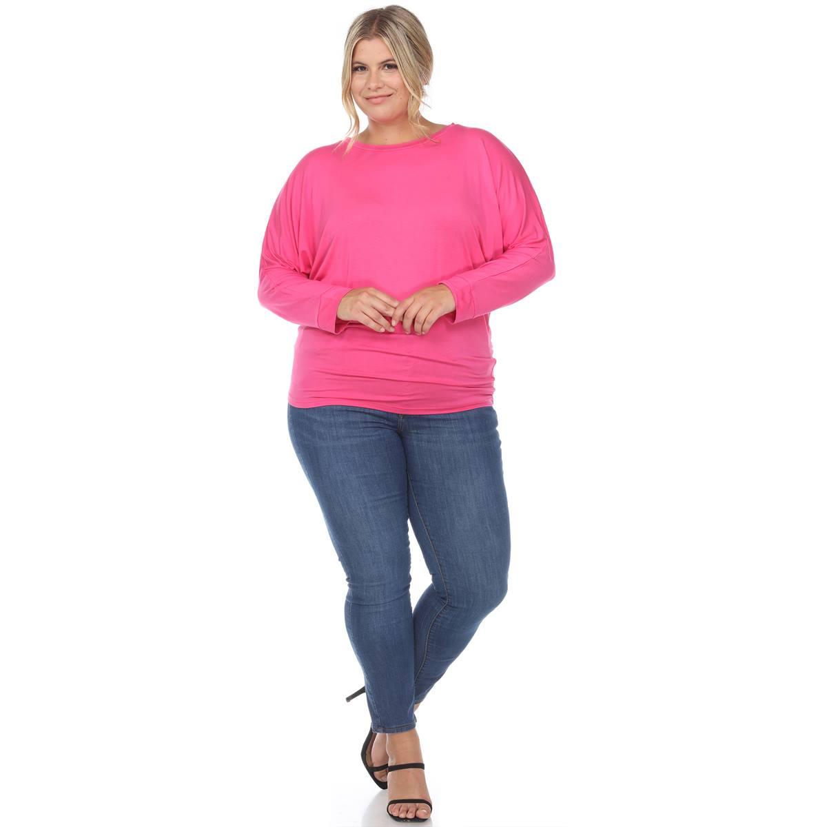 Plus Size White Mark Dolman Sleeve Blouse