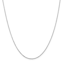 Unisex Gold Classics(tm) .8mm. White Diamond Cut Necklace w/Lobster