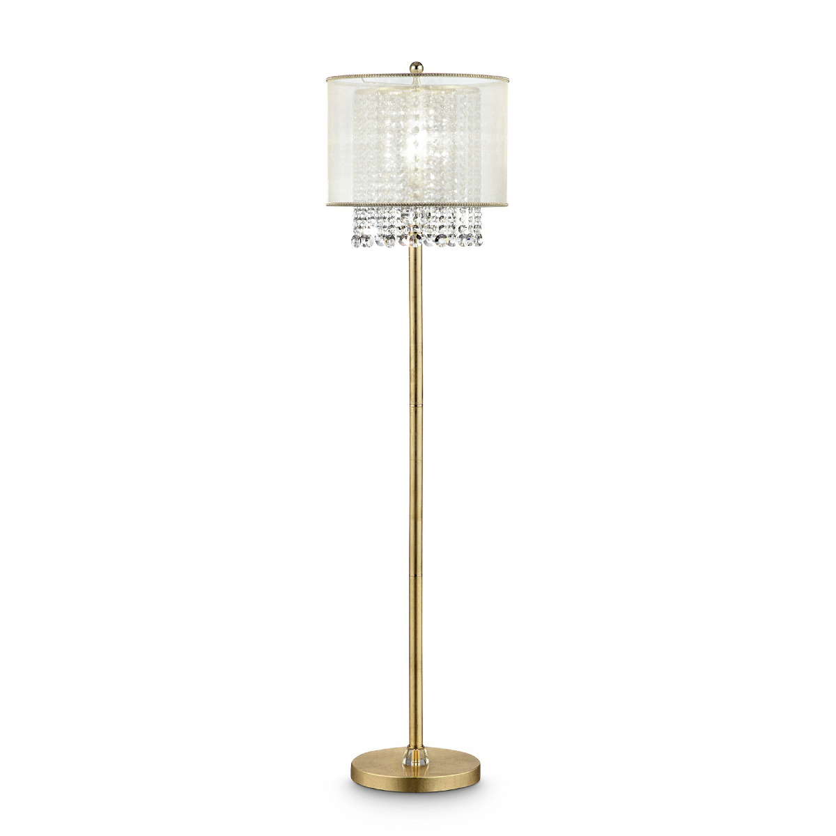 HomeRoots 65 Gold And White Novelty Floor Lamp With White Fabri