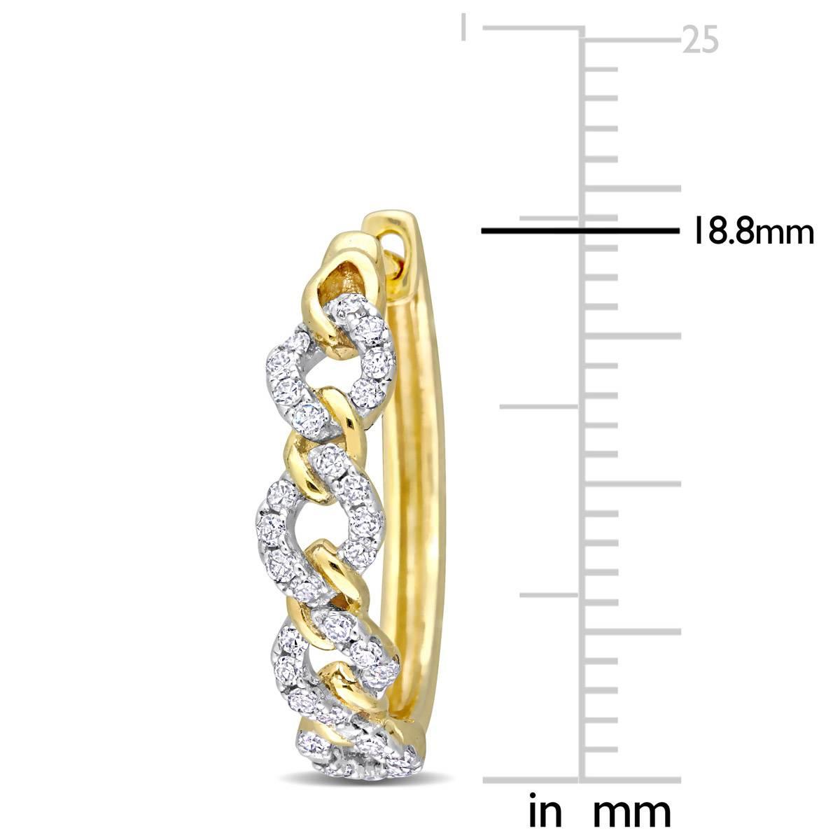 Sophia B 10kt. Gold 1/3ct. Interlocked Link Diamond Hoop Earrings