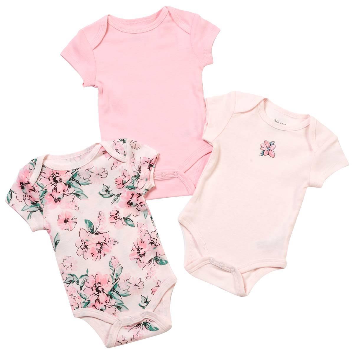 Baby Girl (NB-9M) Little Me 3pk. Dream Floral Bodysuits