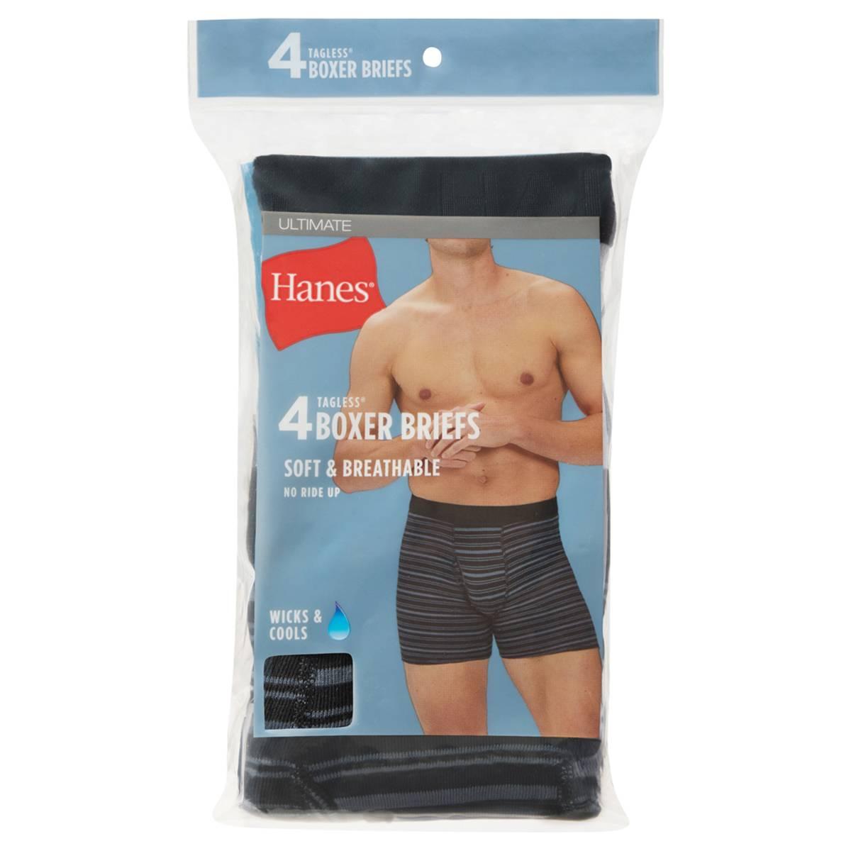 Mens Hanes Ultimate® Core 4pk. Boxer Briefs - Black/Grey/Teal