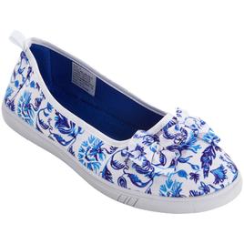 Womens Ashley Blue Floral Blue Canvas Flats