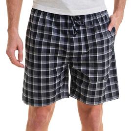 Mens Preswick & Moore(R) Soft Woven Pajama Shorts-Black/Grey Plaid