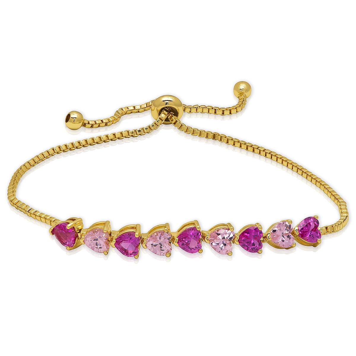 Gemstone by Gianni Argento Gold Plated Heart Adjustable Bracelet