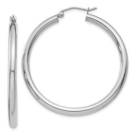 Gold Classics(tm) 14kt. White Gold 3mm Tube Hoop Earrings