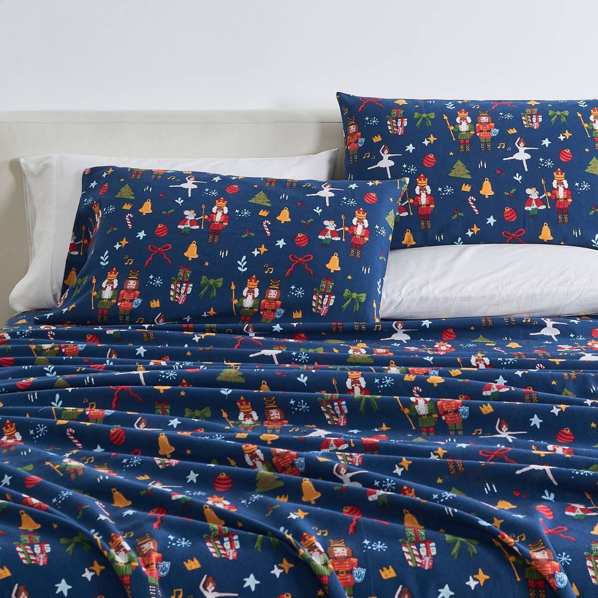 Freshfolds Cotton Happy Hillside Holiday 4pc. Flannel Sheet Set