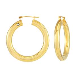 Evergold(tm) 14kt. Gold Diamond Resin Hoop Earrings