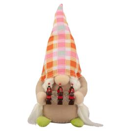 Northlight Seasonal Green & Blue Plaid Girl Gnome Figurine