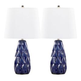 LumiSource Hex 20in. Ceramic Table Lamps - Set of 2