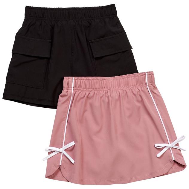 Girls (7-16) One Step Up 2pk. Woven Skorts - Lilas Rose