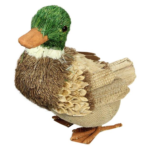 Northlight Standing Woodland Burlap Duck Spring Figurine
