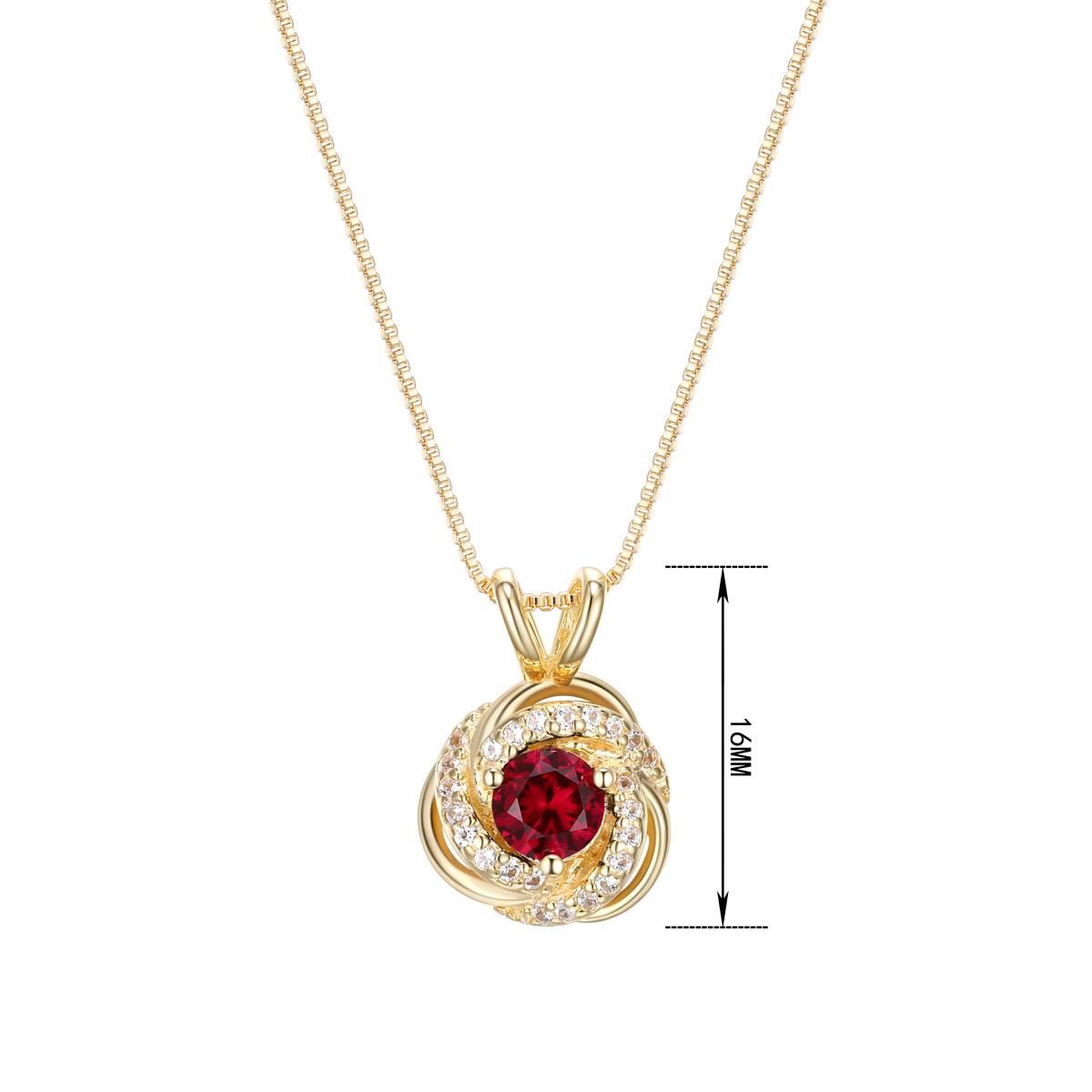 Forever Facets® 18kt. Gold Ruby Love Knot Necklace