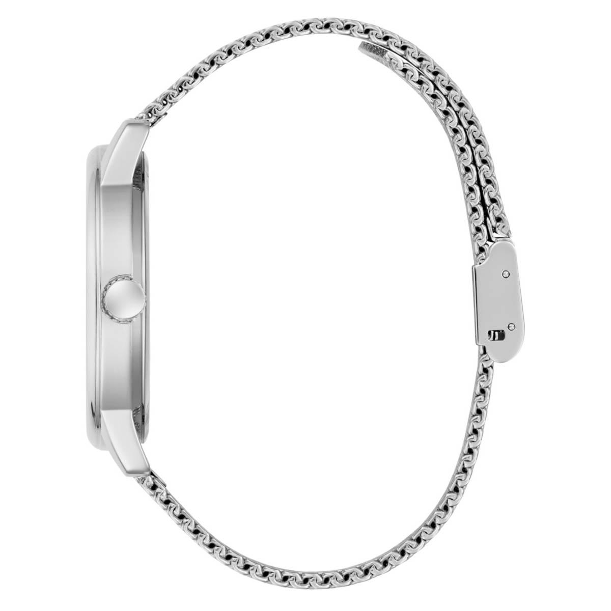 Mens Guess Silver-Tone Black Sunray Dial Watch - GW09746G1