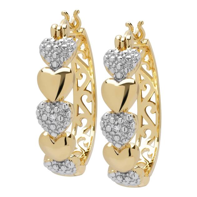 Accents by Gianni Argento Diamond Accent Heart Link Hoop Earrings