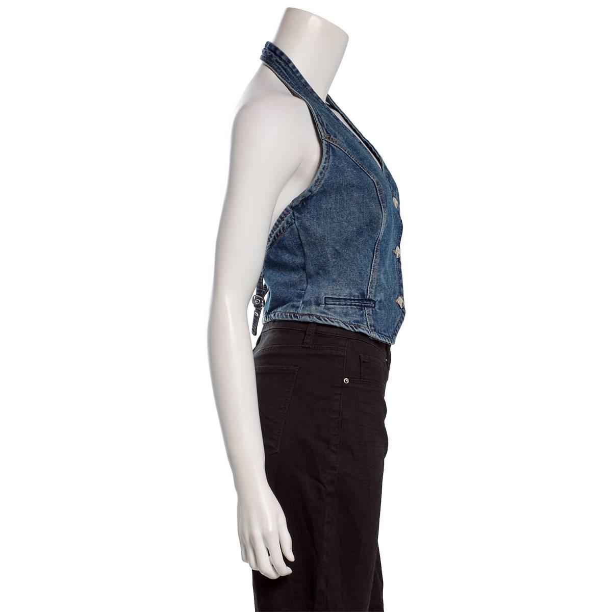 Juniors Indigo Rein Halter Vest Top