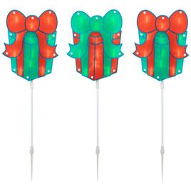 Northlight Seasonal Christmas Gift Box Pathway Markers - Set of 3