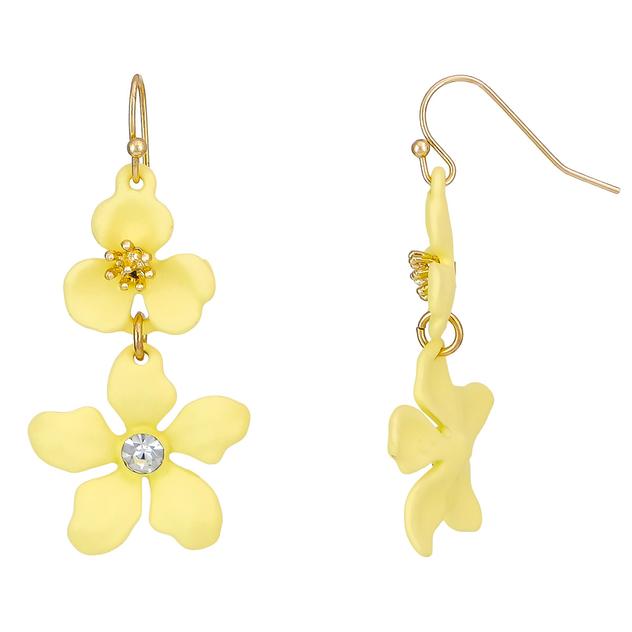 Ashley Cooper™ Gold-Tone Graduated Double Flower Drop Earrings