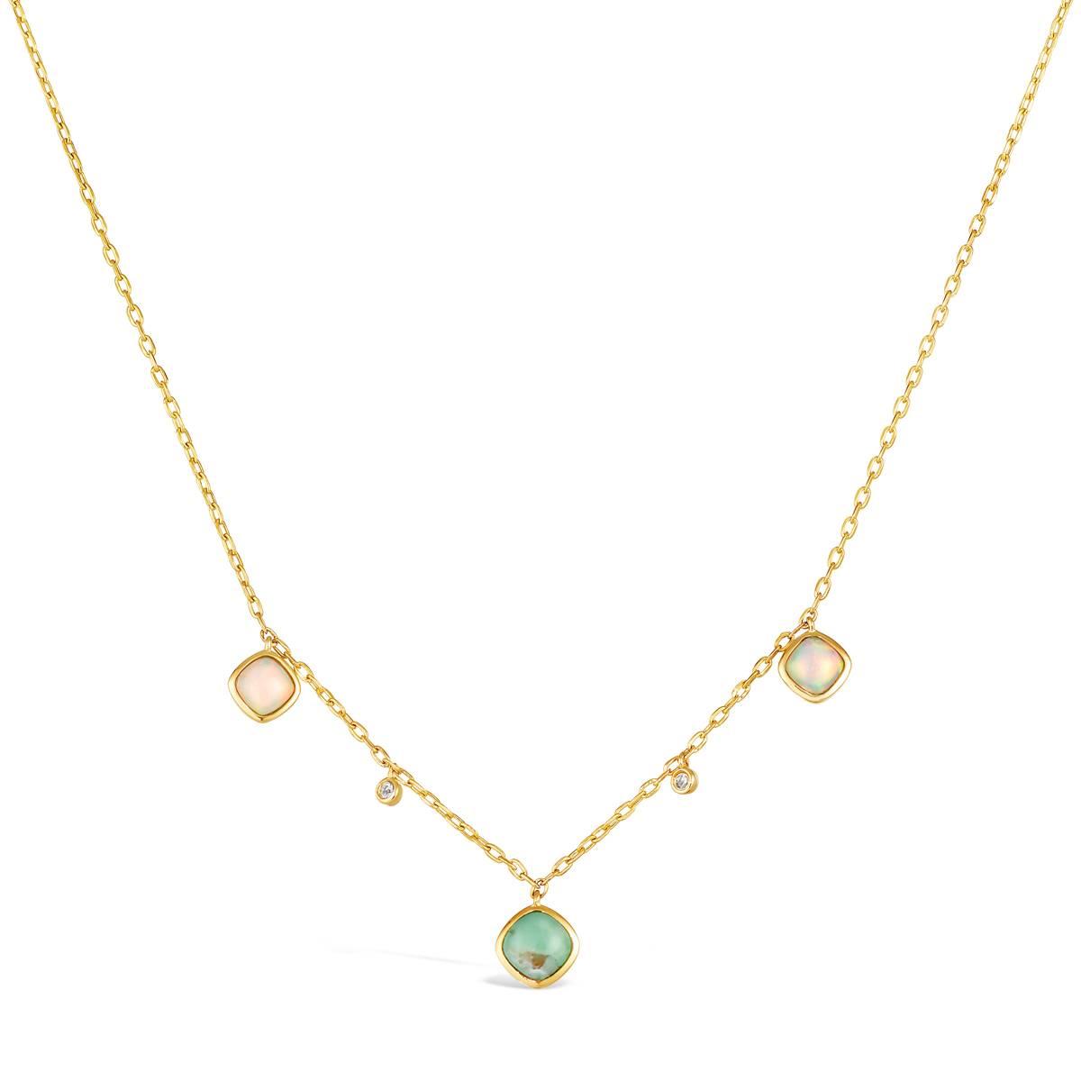 Le Vian(R) Peacock Aquaprase(tm) Opal & Diamond Chain Necklace