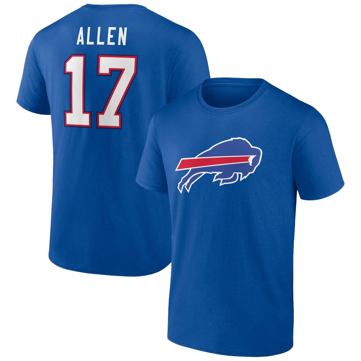 Mens Fanatics NFL Buffalo Bills Josh Allen #17 Short Sleeve Tee