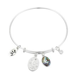 Shine I Love You Abalone and Cubic Zirconia Bezel Bracelet