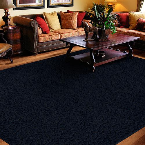 Garland Ivy Solid Rectangular Area Rug - Navy