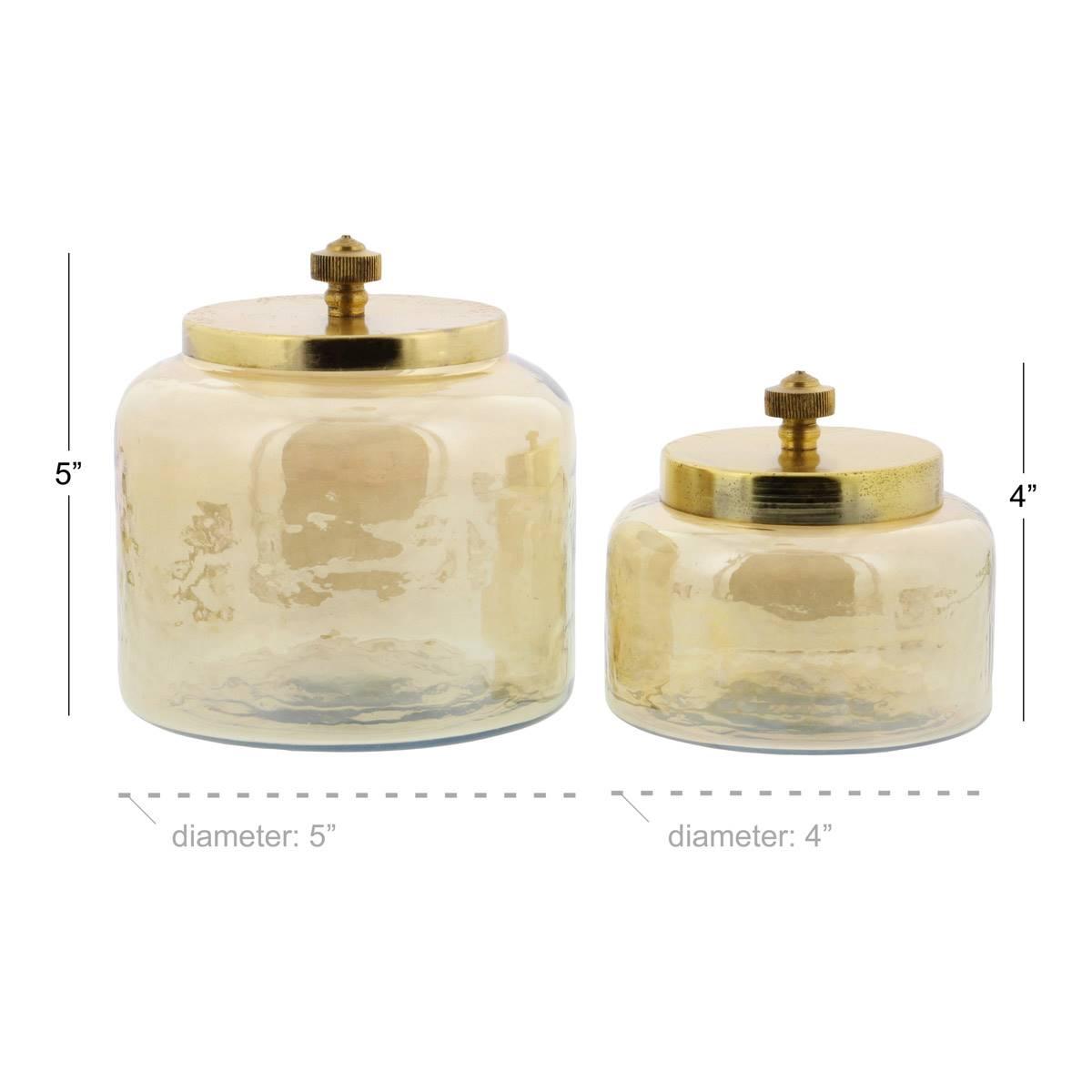9th & Pike® Gold Smoked Glass Jars - Set of 2