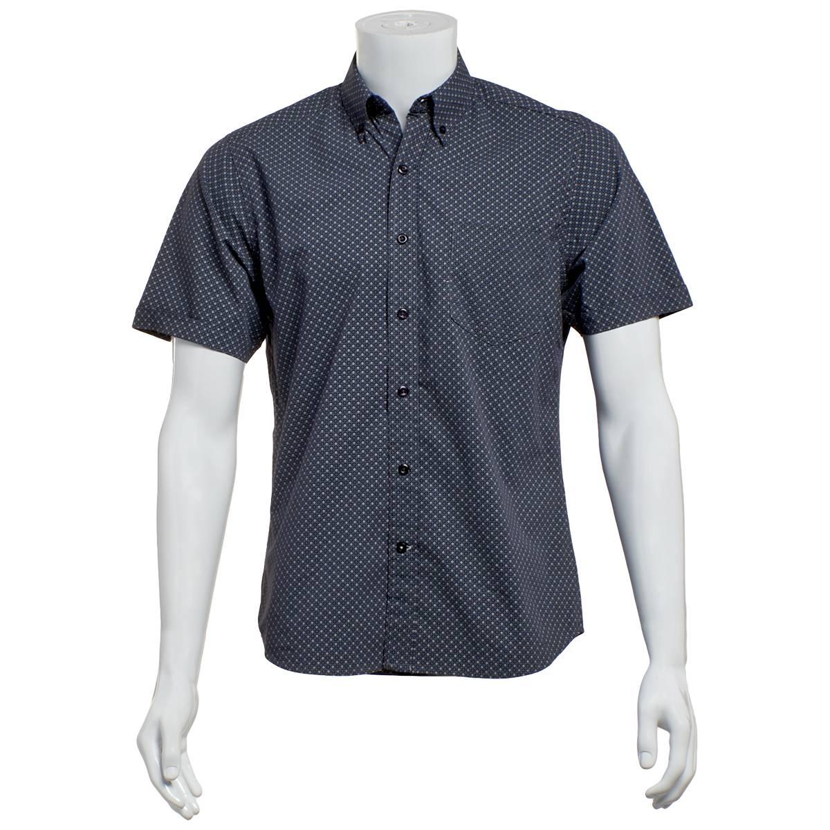 Mens North Hudson Tuckless Circles Button Down Shirt - India Ink