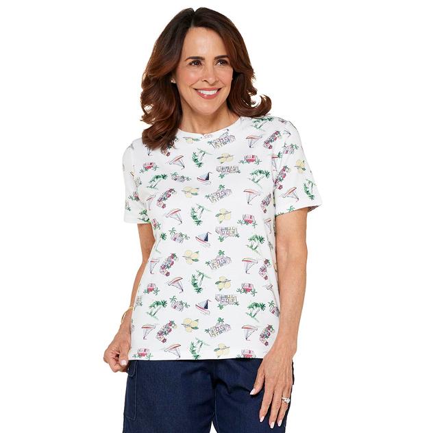 Plus Size Hasting & Smith Short Sleeve Summer Icons Crew Neck Tee