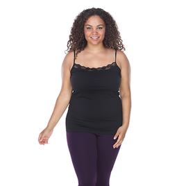 Plus Size White Mark Lace Trim Camisole