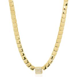 Gianni Argento 1/10ctw. Diamond Square Link Necklace