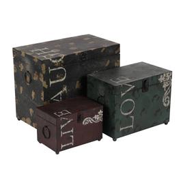 9th &amp; Pike® Metal Chest Storage Trunk Boxes - Set Of 3