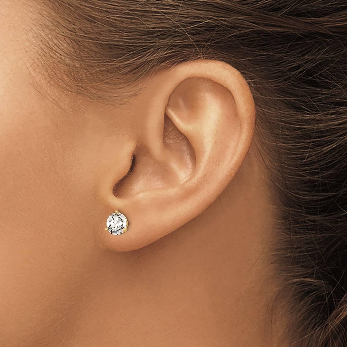 Pure Fire 14kt Gold 1 1/2ctw Certified Lab Grown Diamond Earrings