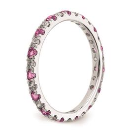 Pure Fire 14kt. White Gold Lab Created Pink Sapphire Band