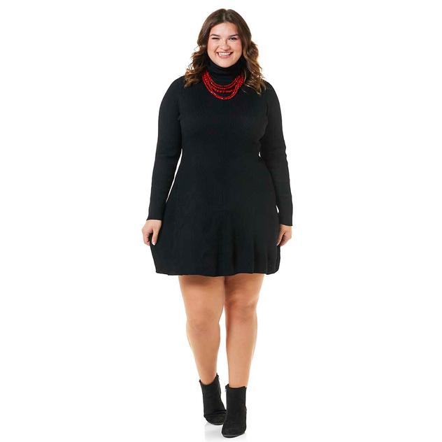 Juniors Plus Jolie & Joy Long Sleeve Turtleneck Sweater Dress