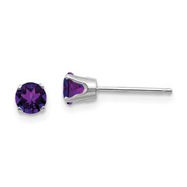 Gemstone Classics(tm) White Gold 4mm. Amethyst Stud Earrings