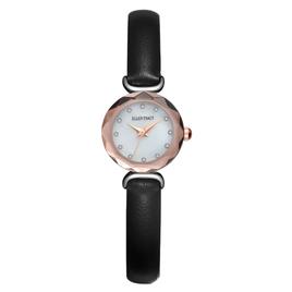 Womens Ellen Tracy Rose Faceted Bezel Mini Strap Watch-ET5453SLR