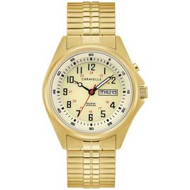 Mens Caravelle Gold-tone Stainless Luminescent Watch - 44C112